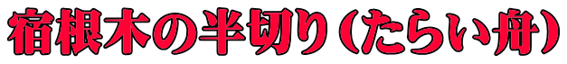 宿根木の半切り（たらい舟）