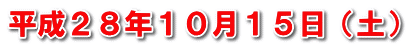 平成２８年１０月１５日（土）
