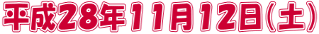 平成２８年１１月１２日（土）