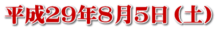 平成２９年８月５日（土）